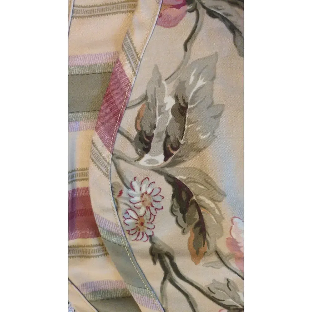 Waverly Forever Yours Floral/Stripe VTG Valance Scalloped 78x117 Cottagecore
